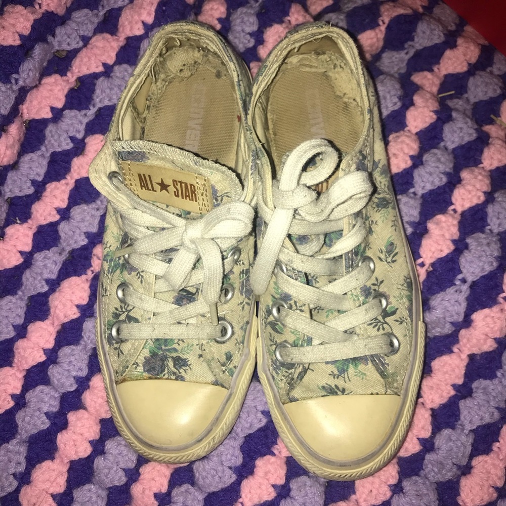 Blue Floral Converse